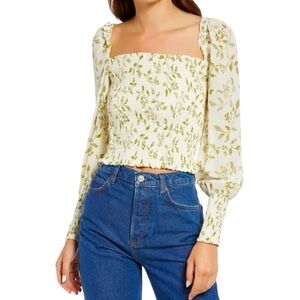 Reformation Pinto Smocked Top Size M